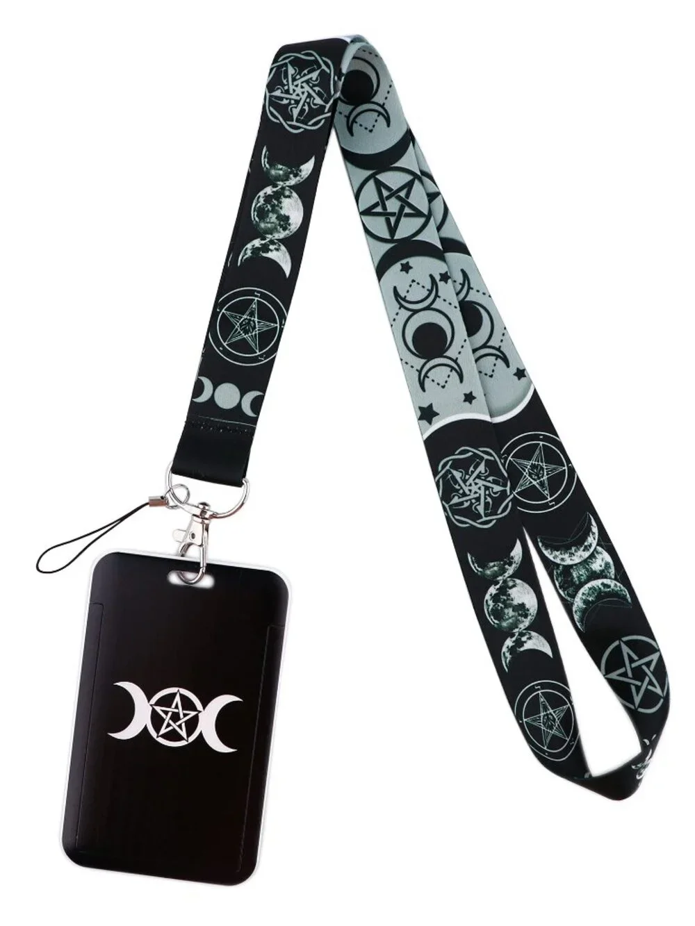 Cool Moon ID Lanyard Badge Holder for Women Men Key Card Holder Keychain Holder